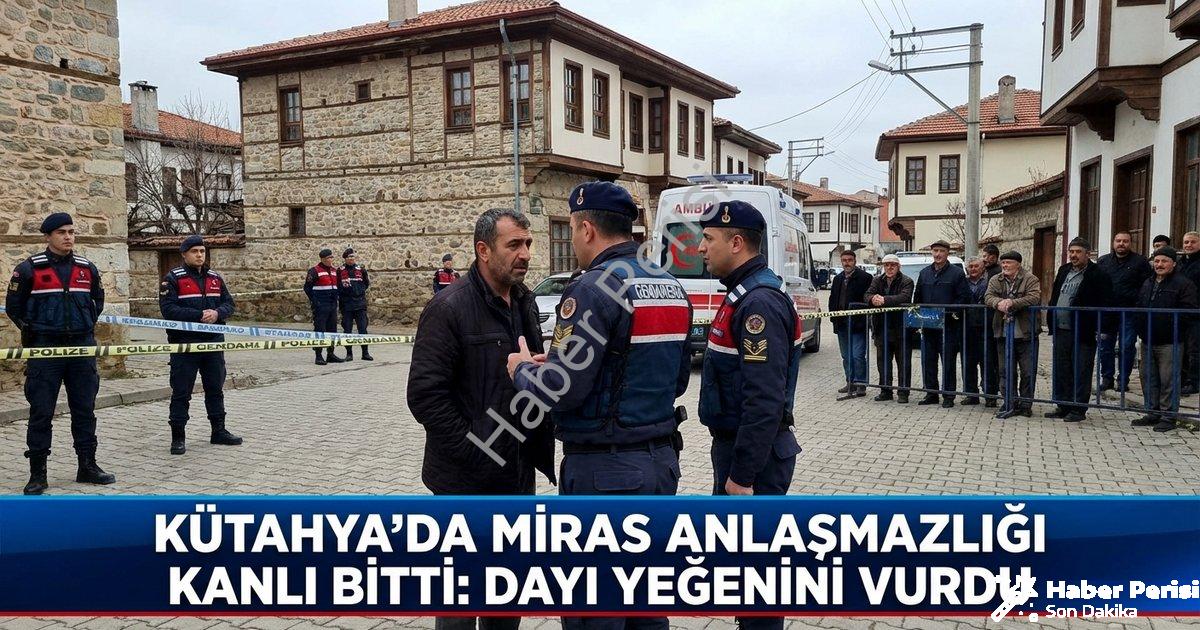 "Kütahya'da Miras Anlaşmazlığı Kanlı Bitti: Dayı Yeğenini Vurdu" başlıklı haber için fotorealistik,