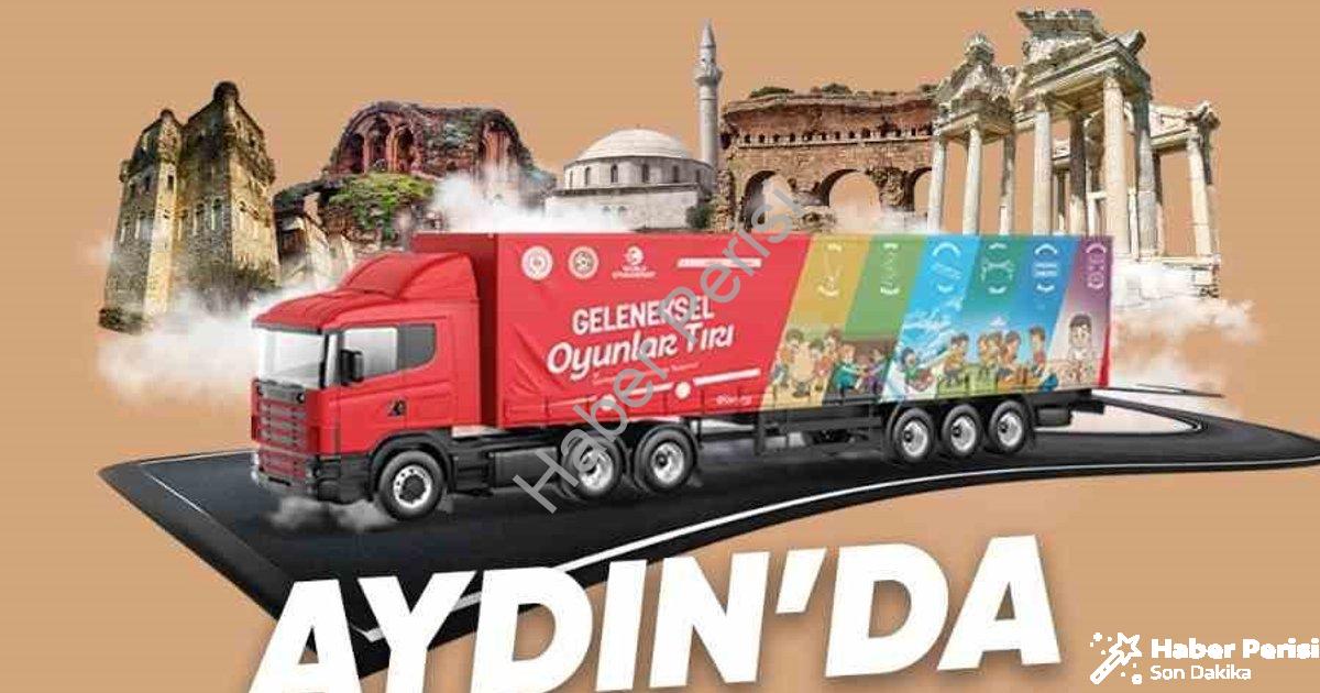 "Aydın'da Nostalji Rüzgarı: Geleneksel Oyunlar Tırı Geliyor!" başlıklı haber için fotorealistik, pro