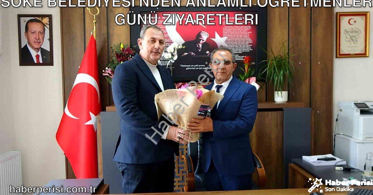 "Söke Belediyesi'nden Anlamlı Öğretmenler Günü Ziyaretleri" başlıklı haber için fotorealistik, profe