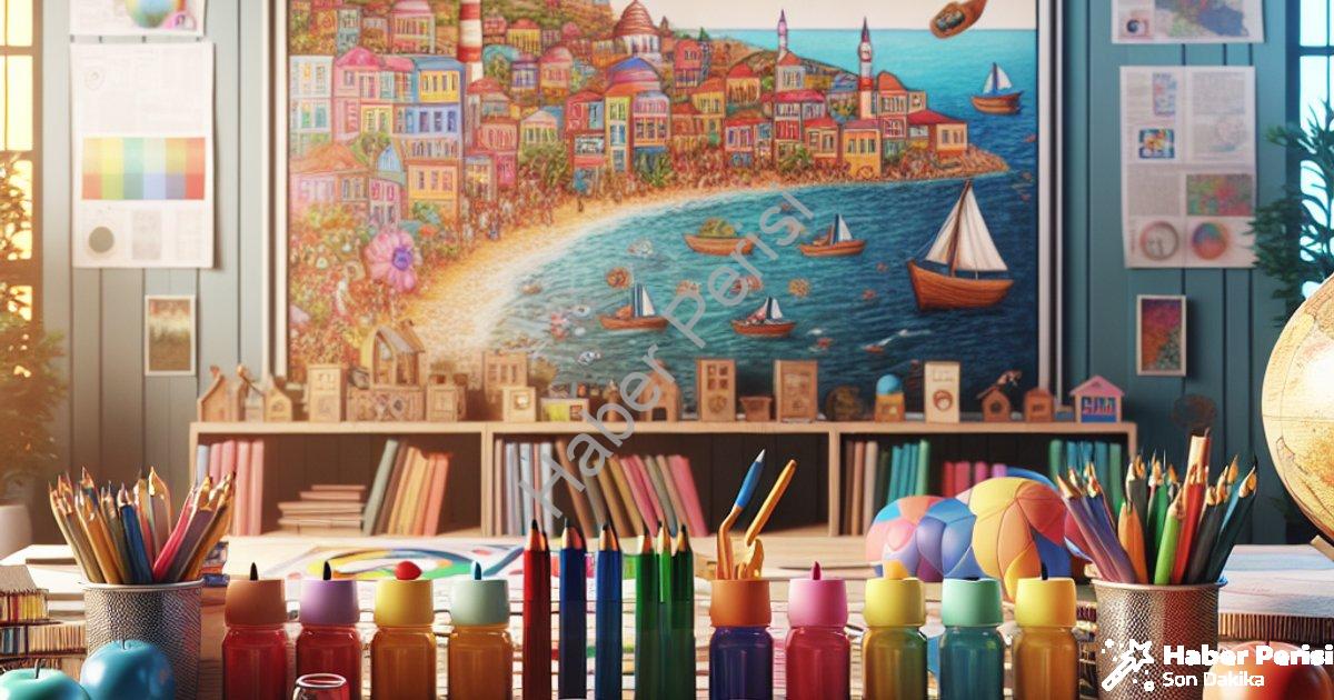 "Didim Belediyesi'nden Eğitime Renkli Dokunuş: Didim'in Renkleri" başlıklı haber için fotorealistik,