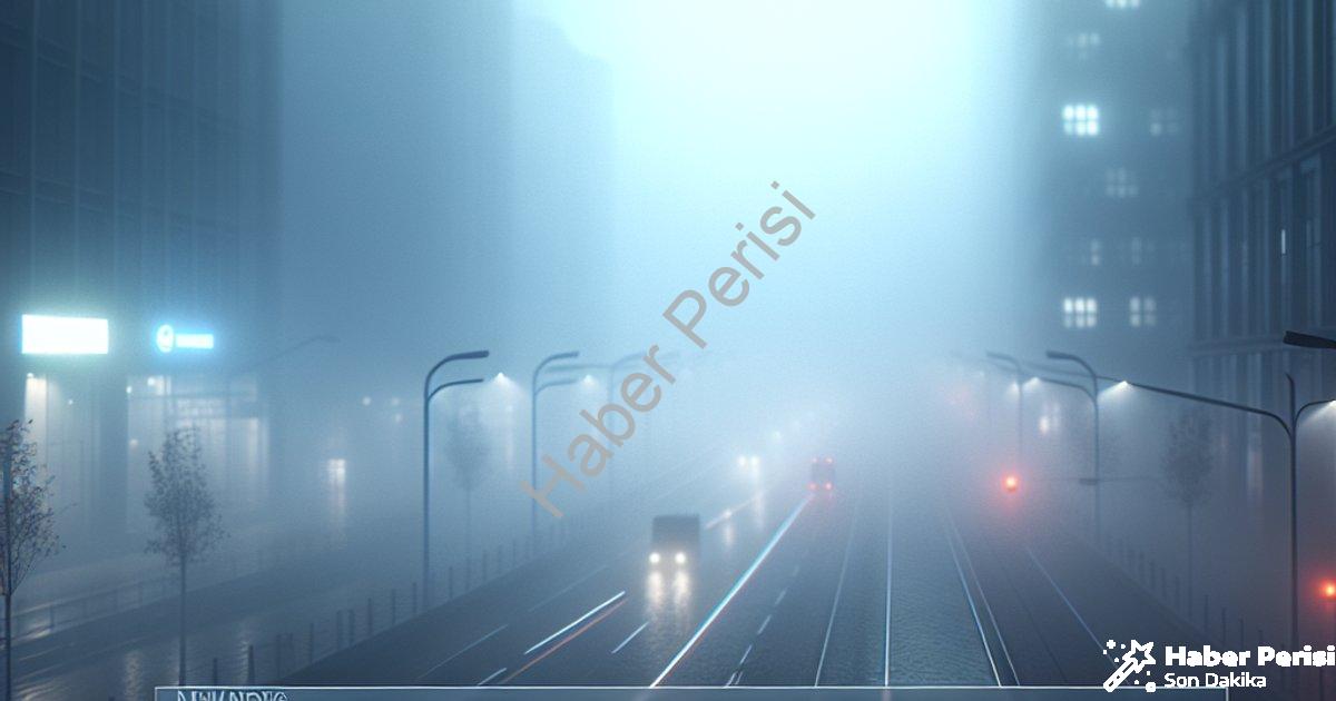 "Tavşanlı'da Sis Kabusu: Görüş Mesafesi 50 Metreye Kadar Geriledi" başlıklı haber için fotorealistik