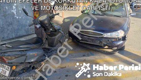 Aydın Efeler’de Korkutan Kaza: Otomobil ve Motosiklet Çarpıştı