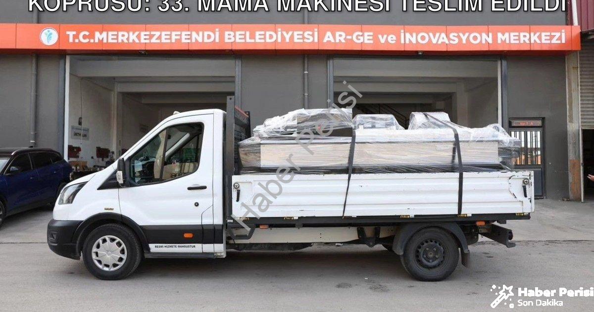 "Merkezefendi'den Çerkezköy'e Dostluk Köprüsü: 33. Mama Makinesi Teslim Edildi" başlıklı haber için