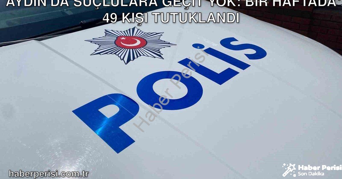 "Aydın'da Suçlulara Geçit Yok: Bir Haftada 49 Kişi Tutuklandı" başlıklı haber için fotorealistik, pr