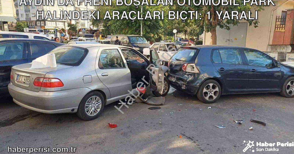 "Aydın'da Freni Boşalan Otomobil Park Halindeki Araçları Biçti: 1 Yaralı" başlıklı haber için fotore
