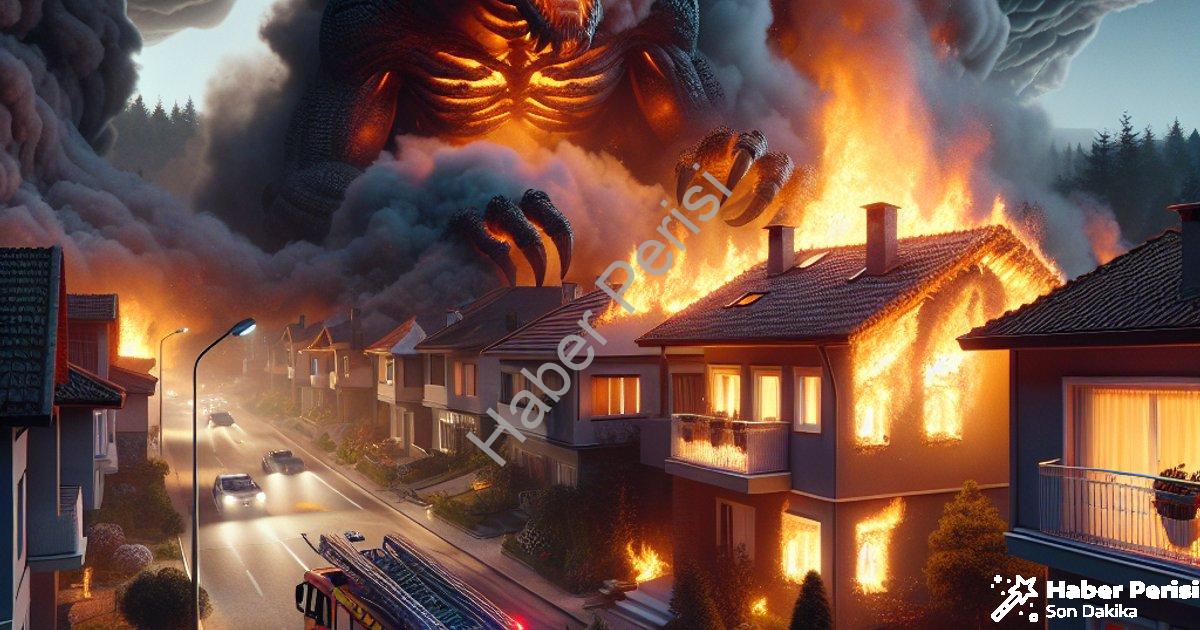 "Aydın Efeler'de Korkutan Yangın: Komşuların Dikkati Faciayı Önledi" başlıklı haber için fotorealist